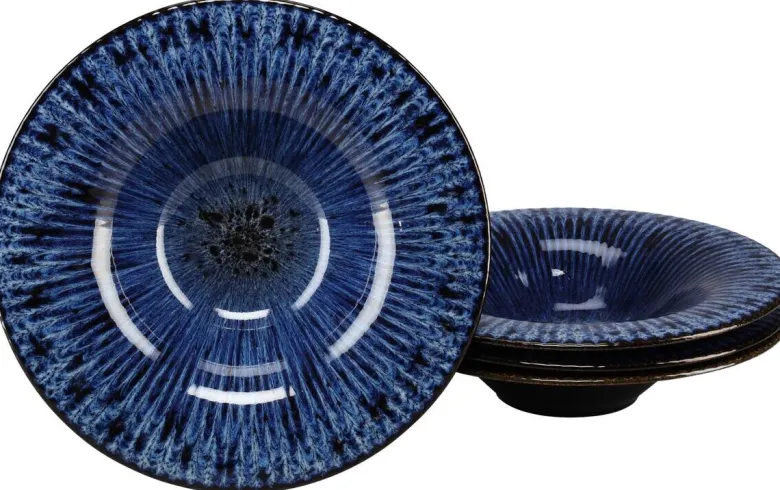 Teller blau Steinzeug D: ca. 30,5 cm