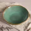 Teller grün Steinzeug D: ca. 18,5 cm