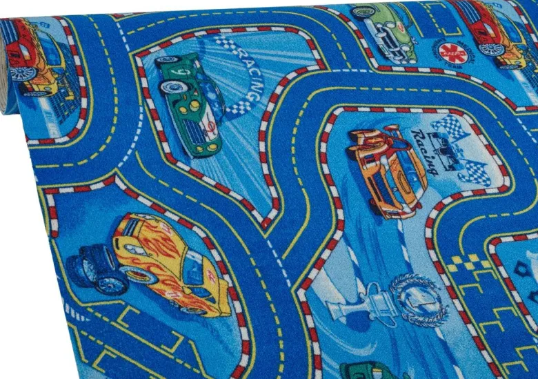 Teppichboden Racers blau B: ca. 400 cm pro m²