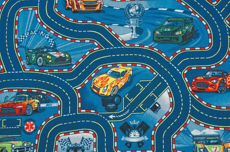 Teppichboden Racers blau B: ca. 400 cm pro m²