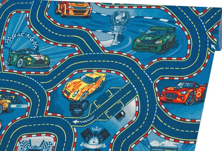 Teppichboden Racers blau B: ca. 400 cm pro m²