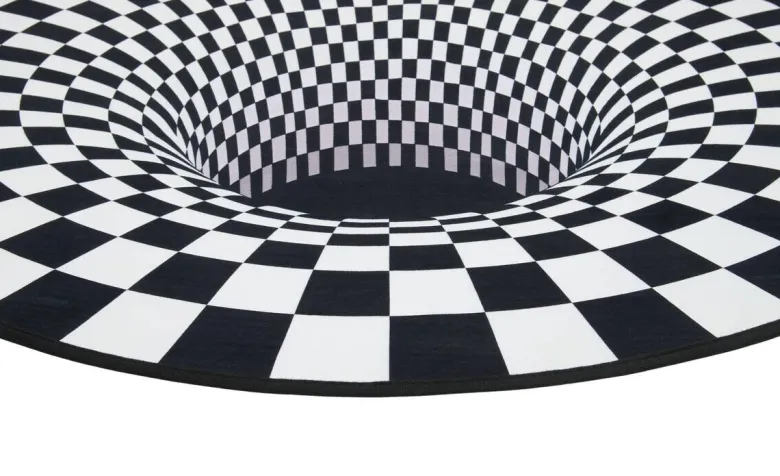 Teppich Illusion schwarz D: ca. 100 cm