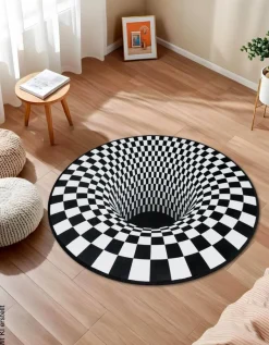 Teppich Illusion schwarz D: ca. 100 cm