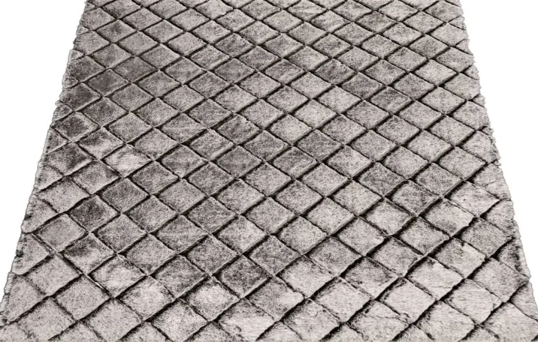 Teppich Vichy Silbergrau B/L: ca. 160x230 cm