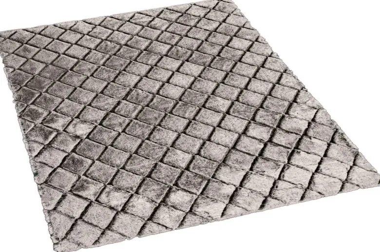 Teppich Vichy Silbergrau B/L: ca. 160x230 cm