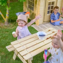 Timbela Kindersitzgarnitur M018 natur Holz B/H/L: ca. 90x50x90 cm