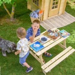 Timbela Kindersitzgarnitur M018 natur Holz B/H/L: ca. 90x50x90 cm