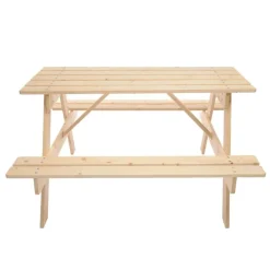 Timbela Kindersitzgarnitur M018 natur Holz B/H/L: ca. 90x50x90 cm