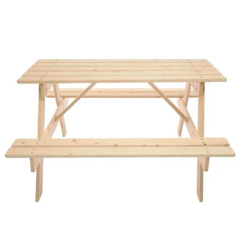 Timbela Kindersitzgarnitur M018 natur Holz B/H/L: ca. 90x50x90 cm