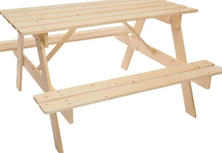 Timbela Kindersitzgarnitur M018 natur Holz B/H/L: ca. 90x50x90 cm