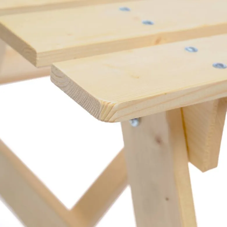 Timbela Kindersitzgarnitur M018 natur Holz B/H/L: ca. 90x50x90 cm