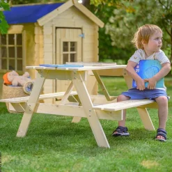 Timbela Kindersitzgarnitur M018 natur Holz B/H/L: ca. 90x50x90 cm