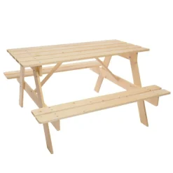 Timbela Kindersitzgarnitur M018 natur Holz B/H/L: ca. 90x50x90 cm