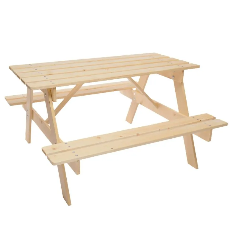 Timbela Kindersitzgarnitur M018 natur Holz B/H/L: ca. 90x50x90 cm