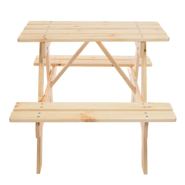 Timbela Kindersitzgarnitur M012 natur Holz B/H/L: ca. 60x50x81 cm