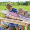 Timbela Kindersitzgarnitur M010 natur Holz B/H/L: ca. 90x50x90 cm
