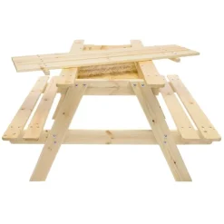 Timbela Kindersitzgarnitur M010 natur Holz B/H/L: ca. 90x50x90 cm