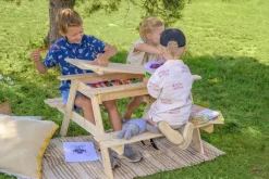 Timbela Kindersitzgarnitur M010 natur Holz B/H/L: ca. 90x50x90 cm