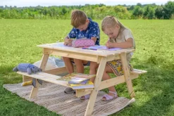 Timbela Kindersitzgarnitur M010 natur Holz B/H/L: ca. 90x50x90 cm