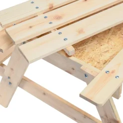 Timbela Kindersitzgarnitur M010 natur Holz B/H/L: ca. 90x50x90 cm