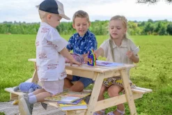 Timbela Kindersitzgarnitur M010 natur Holz B/H/L: ca. 90x50x90 cm