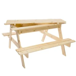 Timbela Kindersitzgarnitur M010 natur Holz B/H/L: ca. 90x50x90 cm