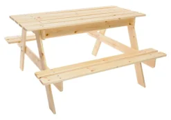 Timbela Kindersitzgarnitur M010 natur Holz B/H/L: ca. 90x50x90 cm