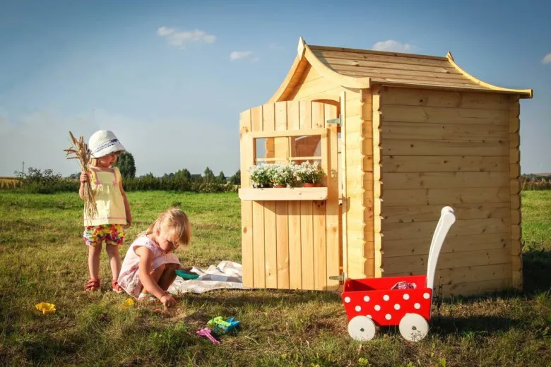 Timbela Kinderspielhaus M550 natur B/H/L: ca. 146x152x112 cm