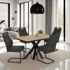 Tisch Cleo I Eiche schwarz Holzwerkstoff Metall B/H/T: ca. 140x76x90 cm