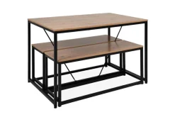 Tischgruppe Augsburg Eiche Artisan Nachbildung schwarz MDF B/H/T: ca. 120x75x80 cm