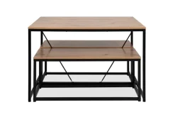 Tischgruppe Augsburg Eiche Artisan Nachbildung schwarz MDF B/H/T: ca. 120x75x80 cm