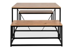 Tischgruppe Augsburg Eiche Artisan Nachbildung schwarz MDF B/H/T: ca. 120x75x80 cm