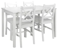 Tischgruppe Hanna weiß Holz B/H/T: ca. 118x73x75 cm