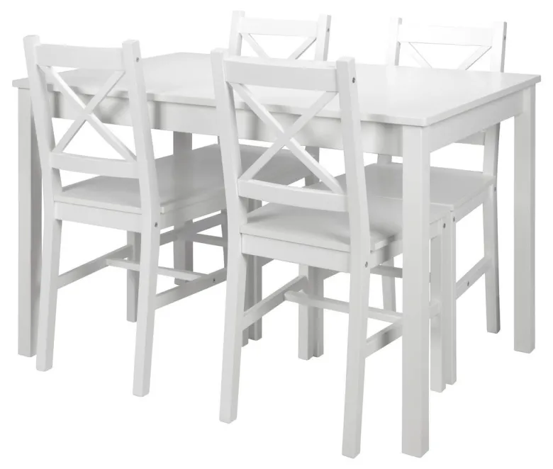 Tischgruppe Hanna weiß Holz B/H/T: ca. 118x73x75 cm