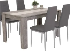 Tischgruppe Helene Beton Optik grau B/H/T: ca. 140x76x80 cm