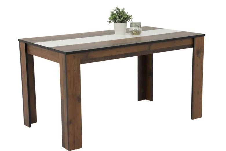 Tischgruppe Helene Old Wood Nachbildung schwarz B/H/T: ca. 140x76x80 cm
