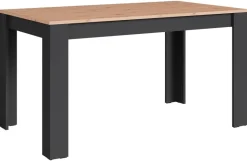 Tischgruppe KIRA anthrazit Eiche schwarz B/H/T: ca. 140x75x80 cm