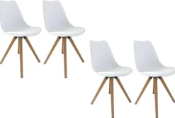 Tischgruppe KIRA weiß Eiche B/H/T: ca. 160x75x90 cm