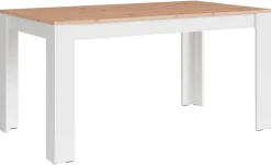 Tischgruppe KIRA weiß Eiche B/H/T: ca. 160x75x90 cm