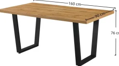 Tischgruppe Miami Eiche Nachbildung grau B/H/T: ca. 160x76x90 cm