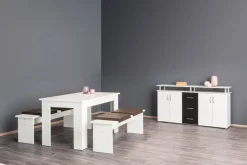 Tischgruppe München weiß Spanplatte B/H/T: ca. 140x75x80 cm