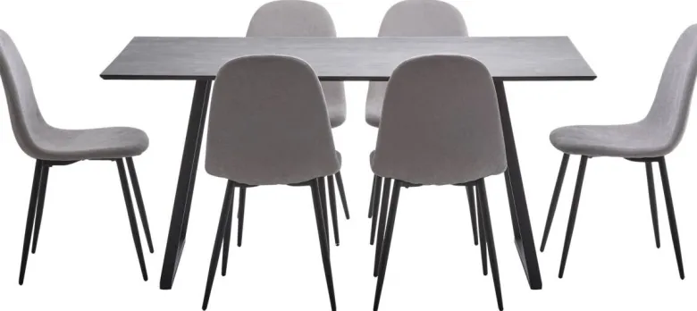 Tischgruppe Orlando Beton Optik grau B/H/T: ca. 160x75x90 cm