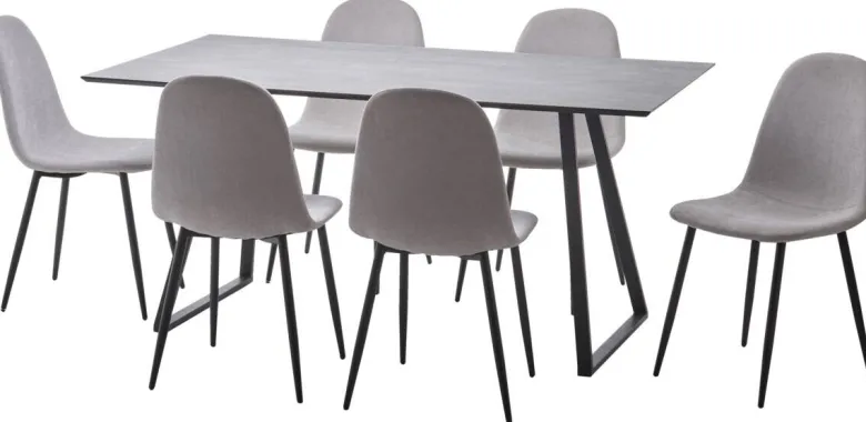 Tischgruppe Orlando Beton Optik grau B/H/T: ca. 160x75x90 cm