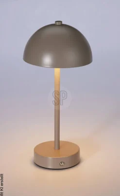 Tischleuchte taupe Metall H/D: ca. 31x14 cm