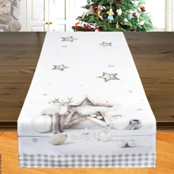 Tischläufer weiß Polyester B/L: ca. 40x140 cm