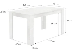 Tisch NEPAL Eiche Nachbildung B/H/T: ca. 140x75x80 cm