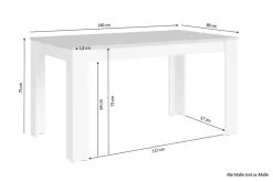Tisch NORI B/H/T: ca. 140x75x80 cm