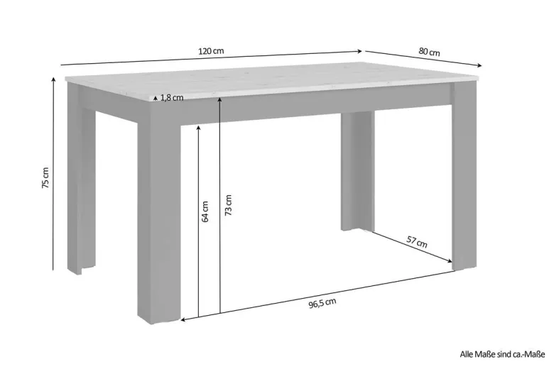 Tisch NORI B/H/T: ca. 120x80x75 cm