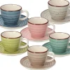 TOGNANA Kaffeetassenset Louise Urban Pastel multicolor Porzellan 12 tlg.