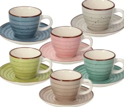 TOGNANA Kaffeetassenset Louise Urban Pastel multicolor Porzellan 12 tlg.